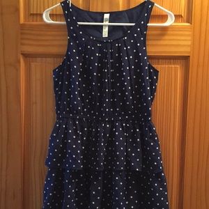 Cherokee polka dot dress. Navy, like new.